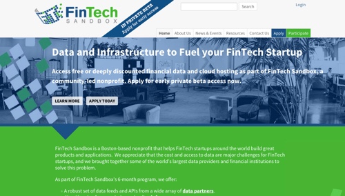 FinTechSandBox_homepage